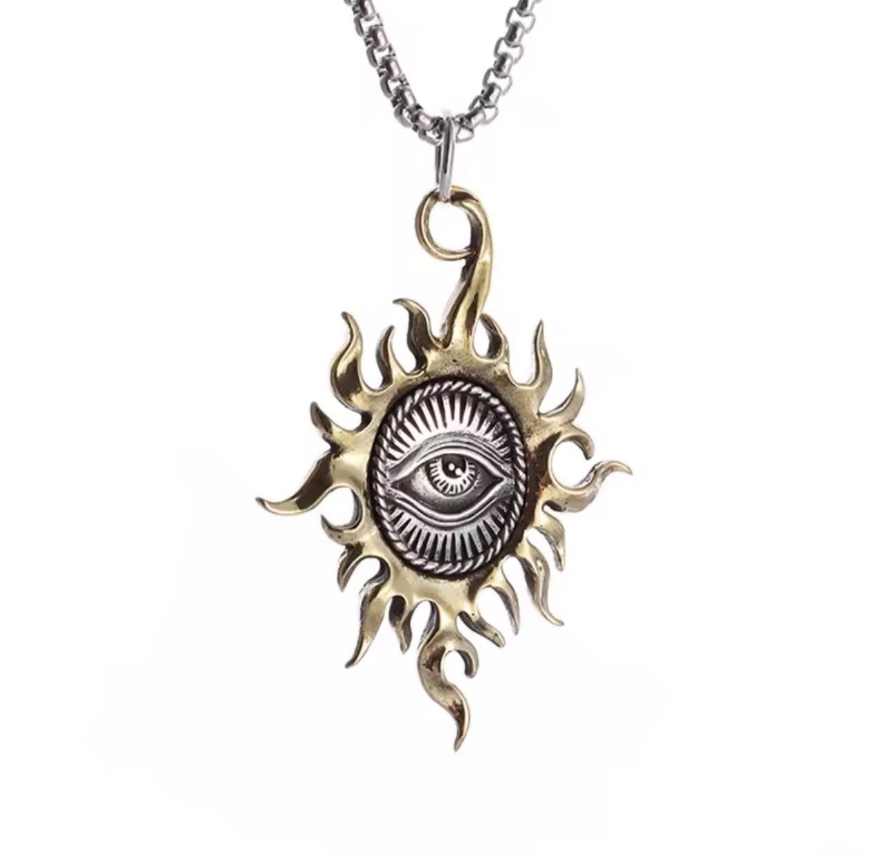 Jewelry Retro Gothic Sun God Eye Punk Necklace Chain Size ONE SIZE - 4 Thumbnail