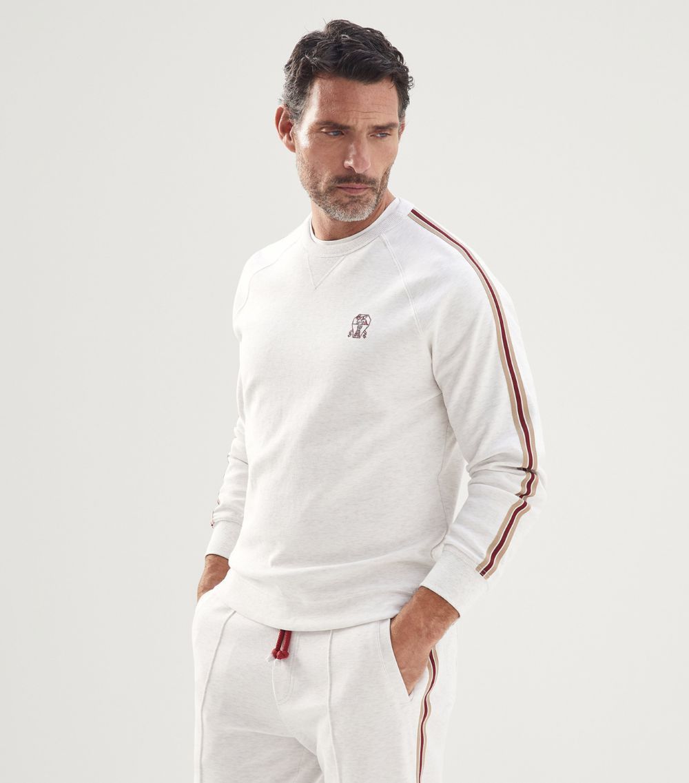 image of Brunello Cucinelli O1W1Db10524 Sweatshirt In Open White, Men's (Size Large)