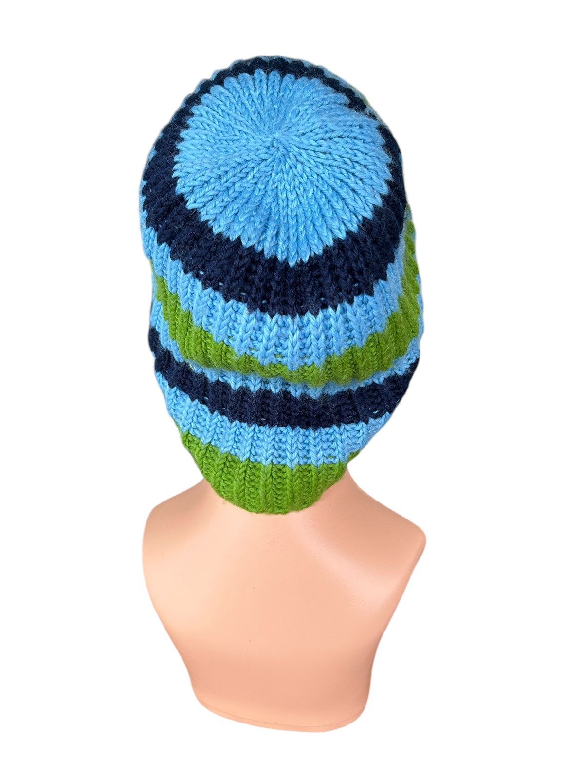 Japanese Brand × Kapital × Vintage Stripe Crochet Knitt Big Beanie Hats Size ONE SIZE - 3 Thumbnail