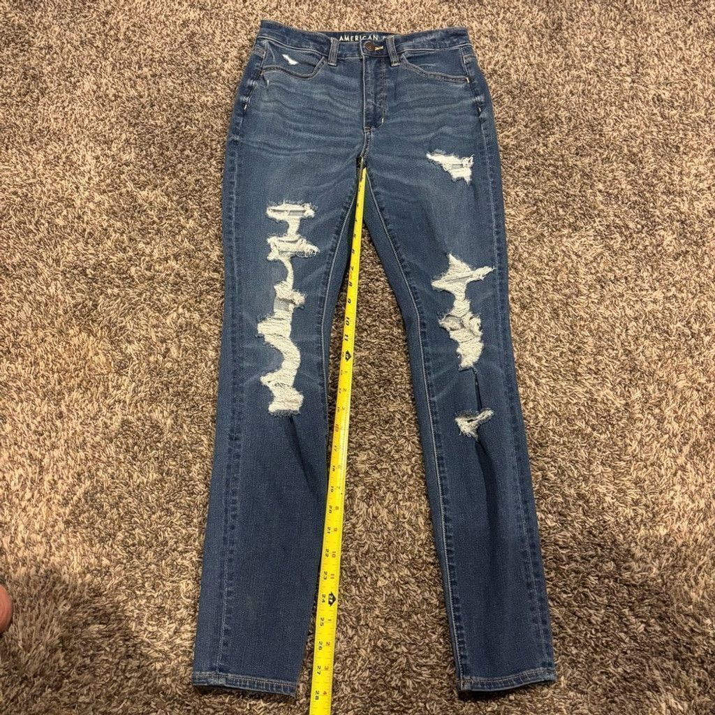 American Eagle Outfitters Women's American Eagle Distressed Jegging Jeans Size 28" / US 6 / IT 42 - 2 Thumbnail