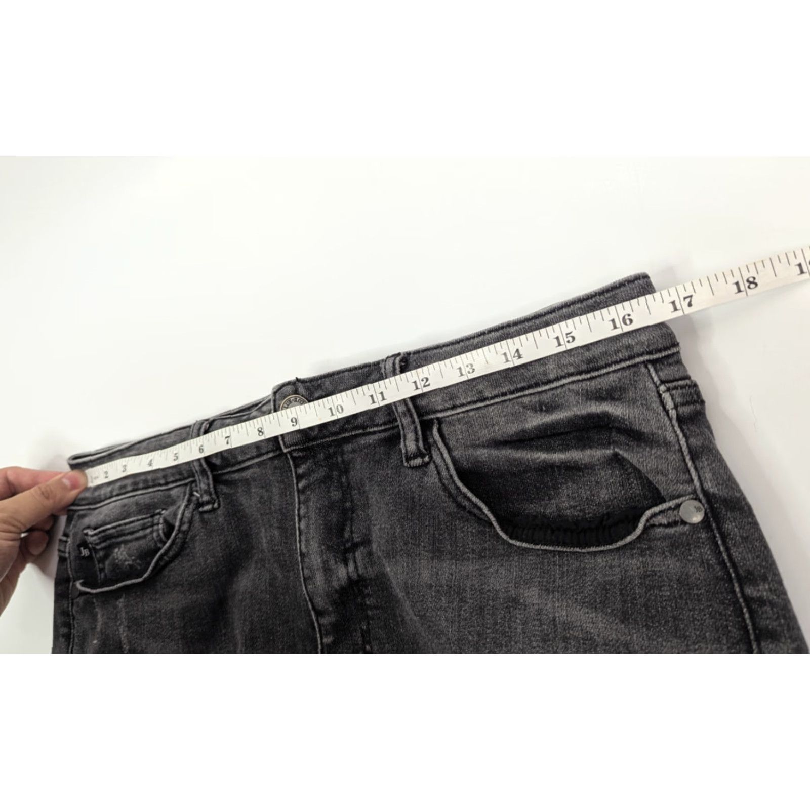 Vintage Judy Blue Jeans Capri 15/32 Skinny High Rise Denim Gray Stone Washed 80s 90s City Bohemian Preppy Size 36" / US 14 / IT 50 - 7 Thumbnail