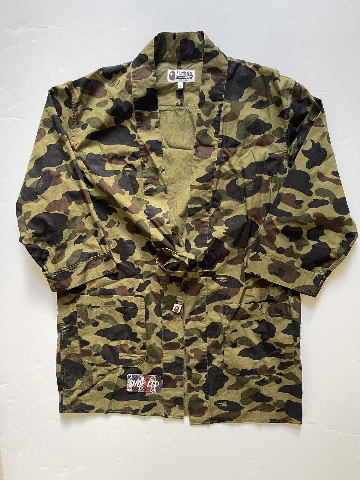 Bape A Bathing Ape Green Camo Kimono Jacket | Grailed 