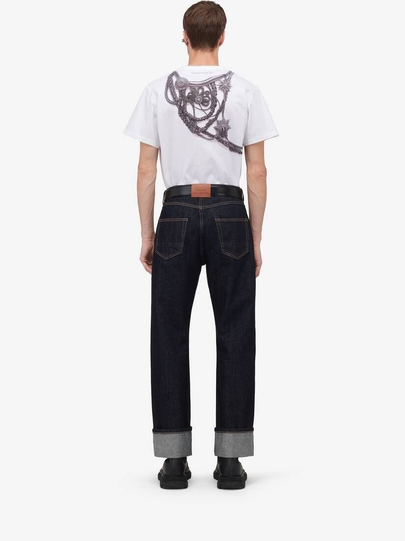 Alexander McQueen o1w1db10725 Trompe-l'œil Harness T-Shirt in White Size US L / EU 52-54 / 3 - 4 Thumbnail