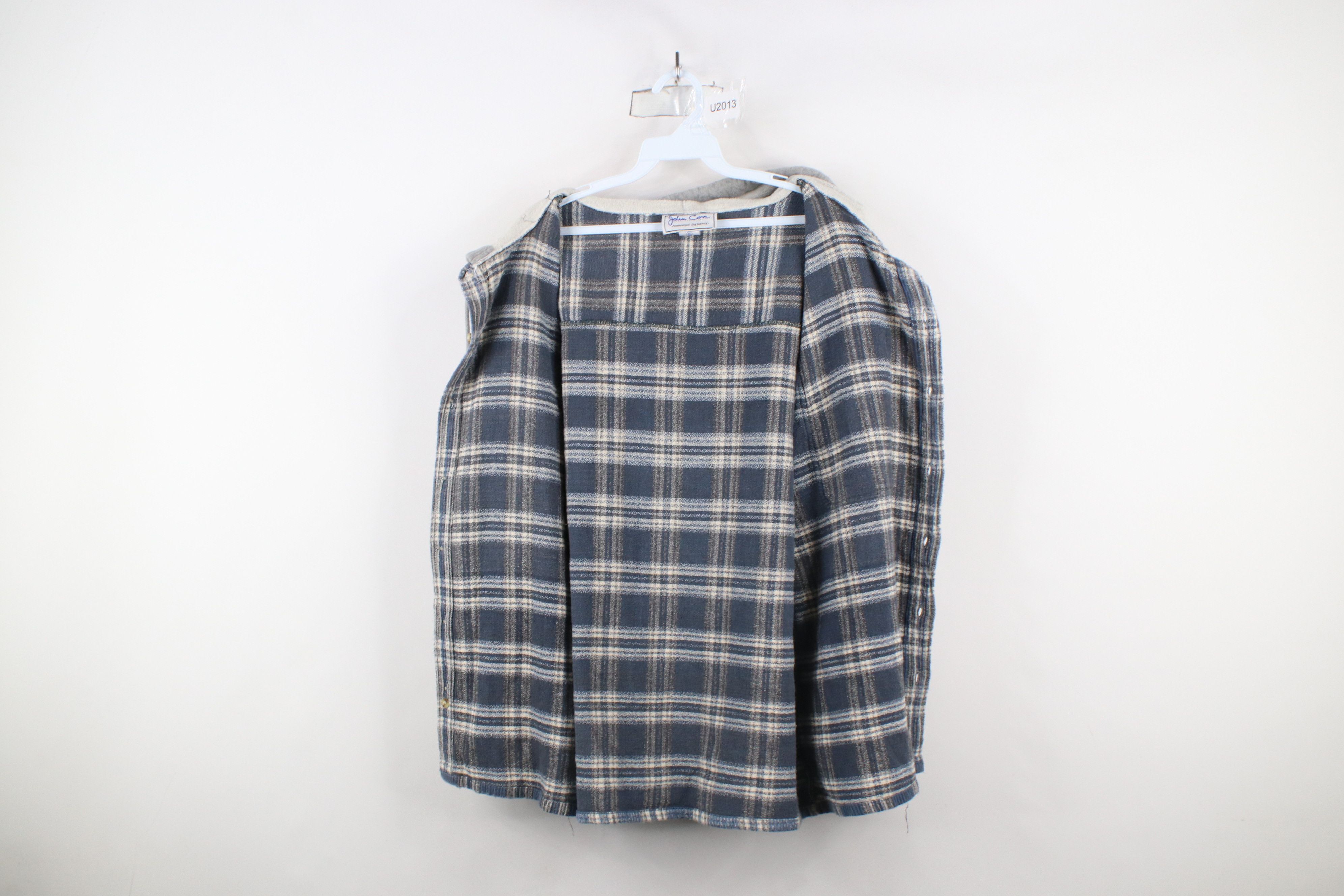 Vintage Vintage 90s Streetwear Hooded Button Shirt Jacket Jac Shirt Size US XL / EU 56 / 4 - 7 Thumbnail