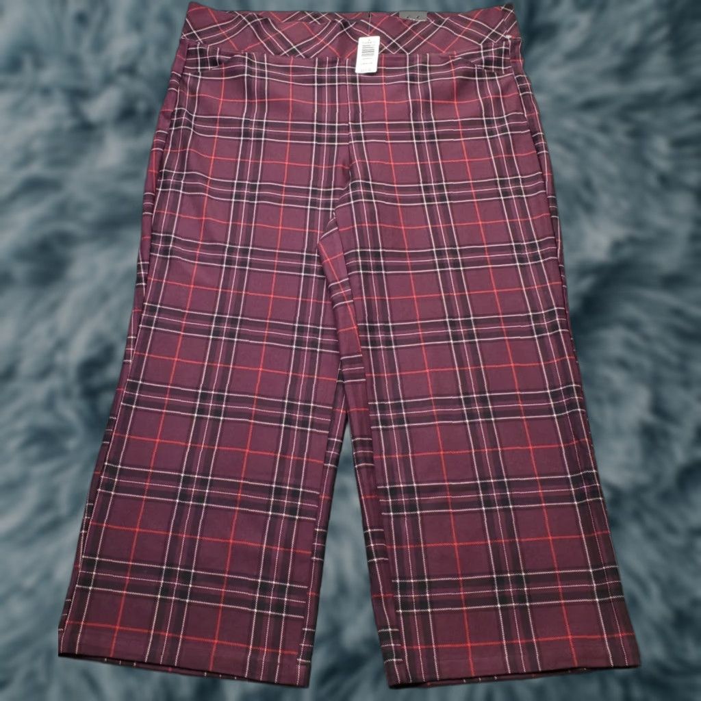 Torrid Torrid Pants Womens 4 Multi Plaid Ponte Stretch Pixie Wide Leg Pull On Size 27" / US 4 / IT 40 - 1 Thumbnail