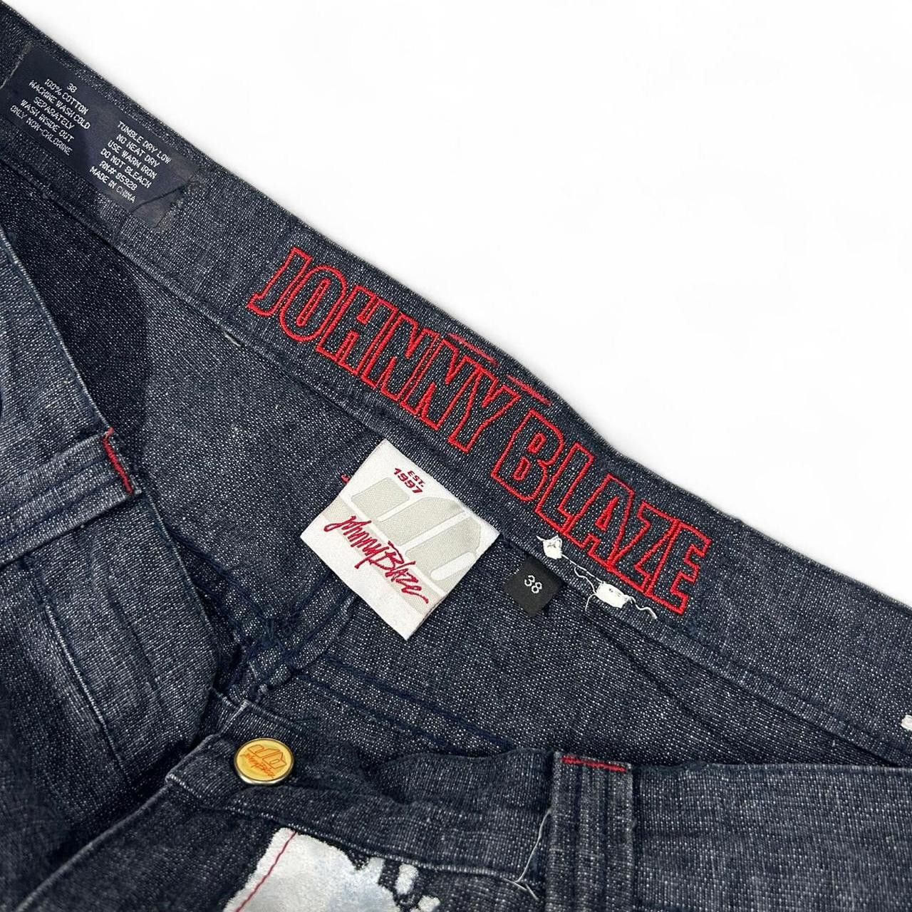Vintage VTG Johnny Blaze Baggy Embroidered & Painted Jeans Size 38 Size US 38 / EU 54 - 4 Thumbnail