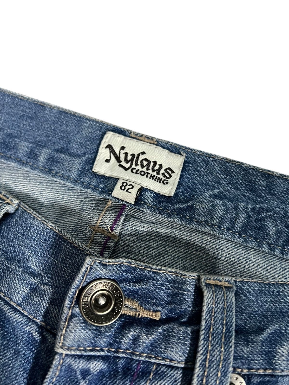 If Six Was Nine Flare Jean Nylaus Clothing Distress Claw Faded Super Rare🔥 Size US 33 - 12 Thumbnail