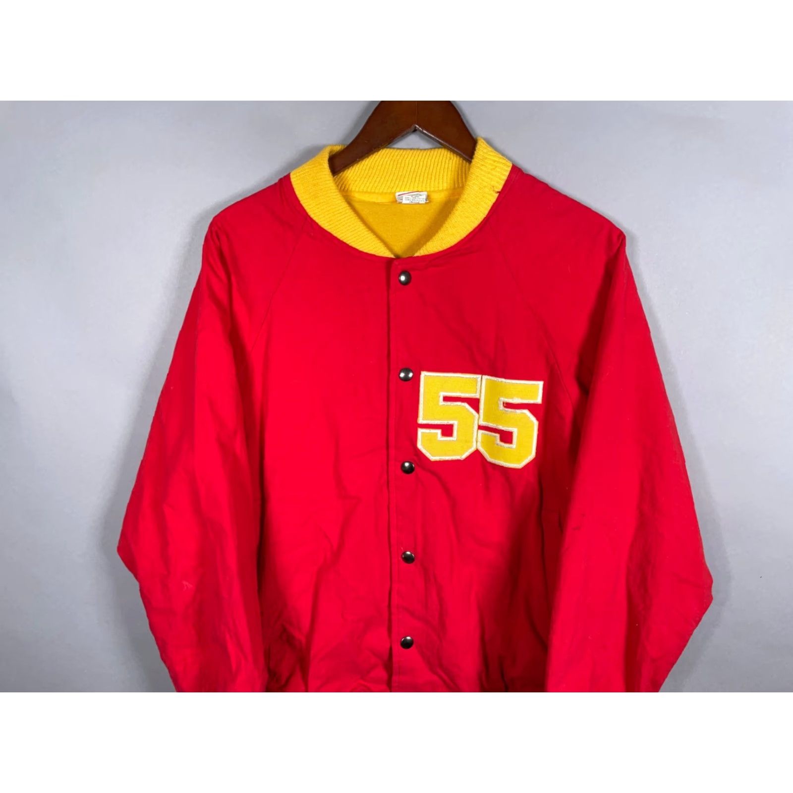 Vintage Vintage Palmetto's Men's Large Red Yellow Embroidered Varsity Bomber Jacket 80s Retro Sports Size US L / EU 52-54 / 3 - 4 Thumbnail