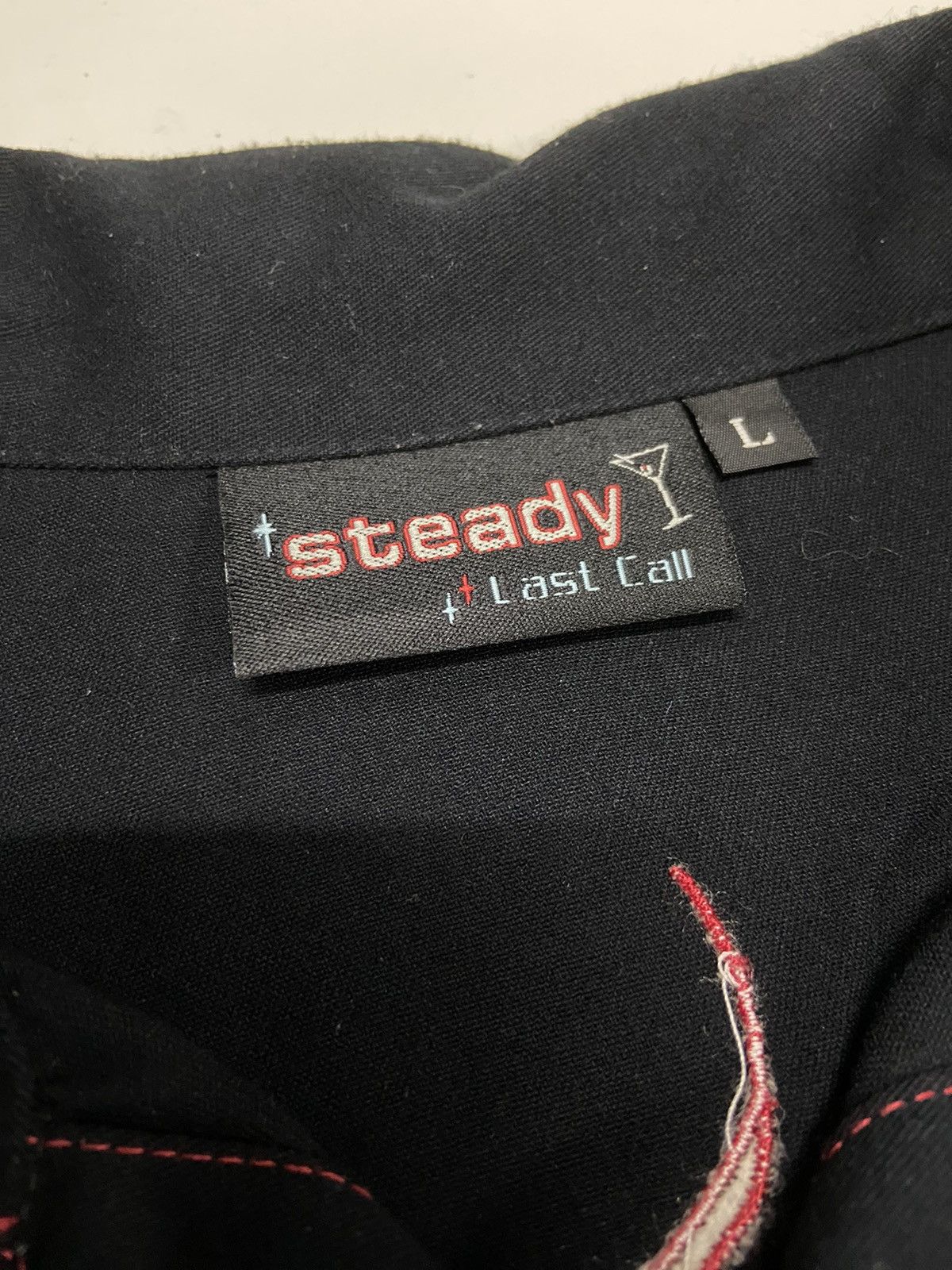 Vintage VINTAGE STEADY LAST CALL FLAME GUITAR BOWLING SHIRT Size US L / EU 52-54 / 3 - 9 Thumbnail