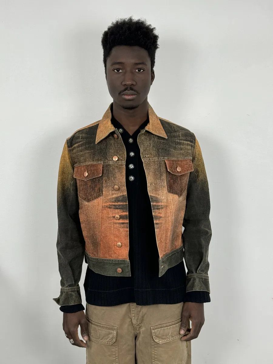 Just Cavalli 2000s Cavalli Cropped Sunset Overprint Trucker Jacket Size US S / EU 44-46 / 1 - 5 Thumbnail
