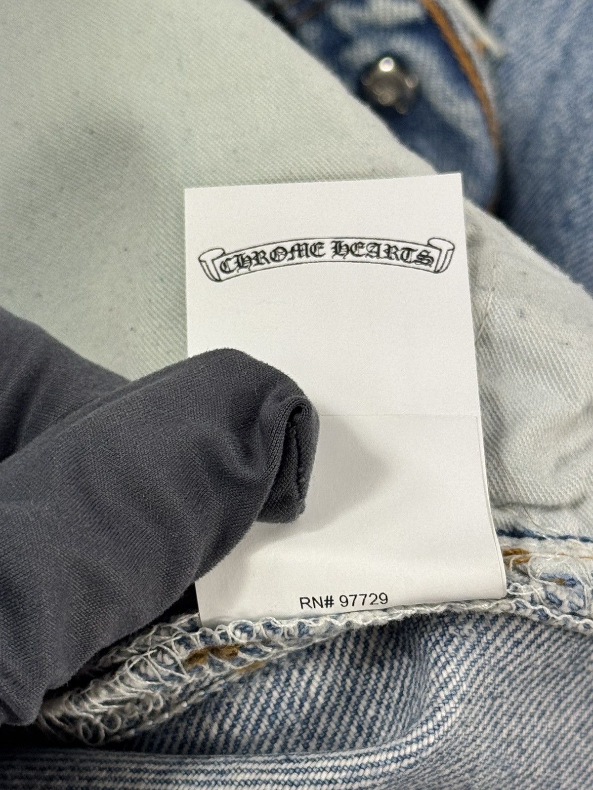 Chrome Hearts PATENT LEOPARD CROSS PATCH DENIM JEANS (RARE) Size US 33 - 15 Thumbnail