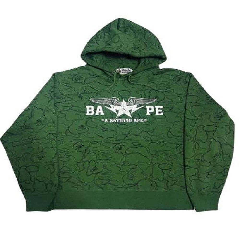 Bape BAPE Green Hoodie Men's Size M Size US M / EU 48-50 / 2 - 1 Thumbnail