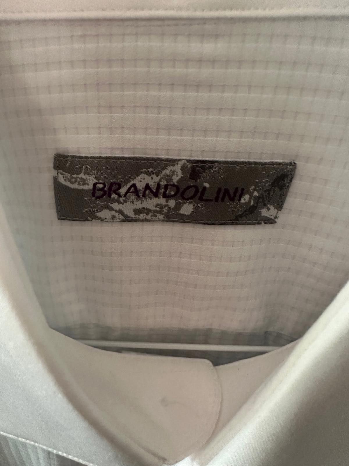 Brandini Brandolini Men's White Dress Shirt – French Cuff Size 42R - 3 Thumbnail