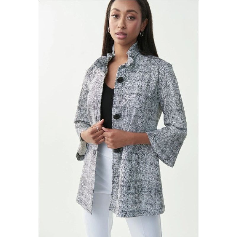 Joseph Ribkoff Joseph Ribkoff Black/White Button Front Blazer w/Pockets 6 Size M / US 6-8 / IT 42-44 - 3 Thumbnail