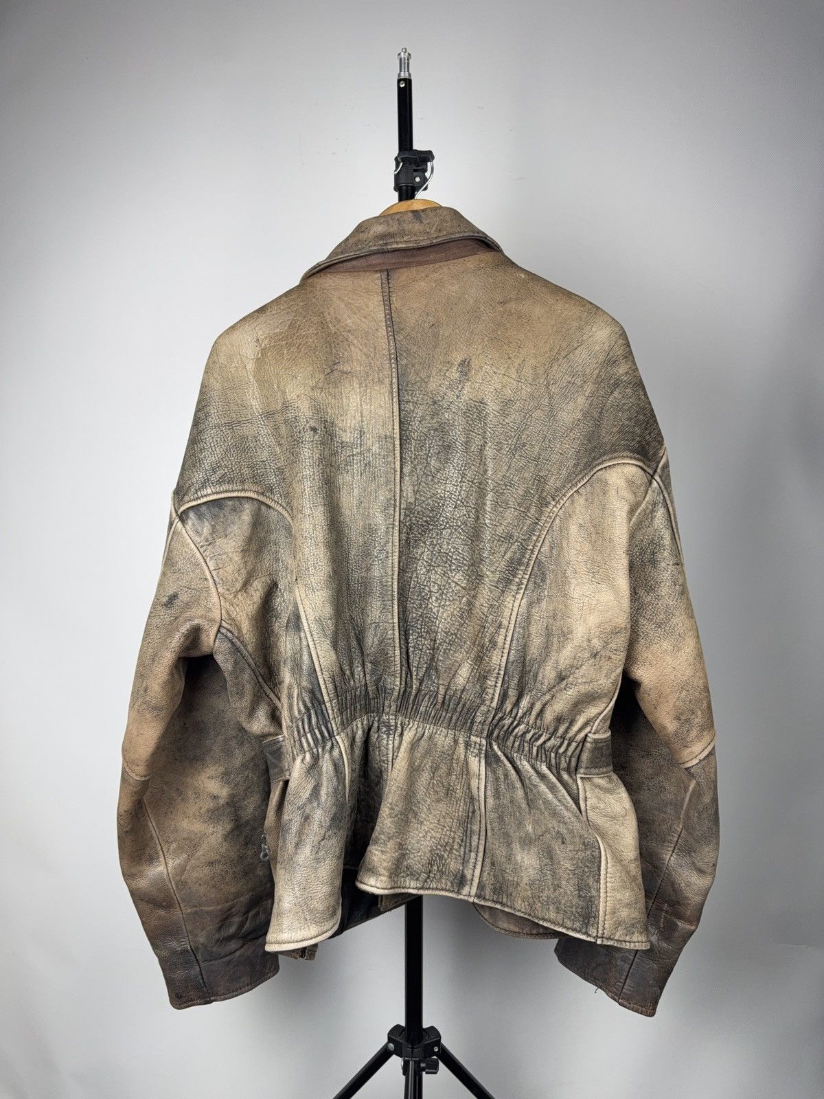 Genuine Leather 90s Retro Heavy Distressed Leather Moto Biker Jacket Vintage Size US XL / EU 56 / 4 - 8 Thumbnail