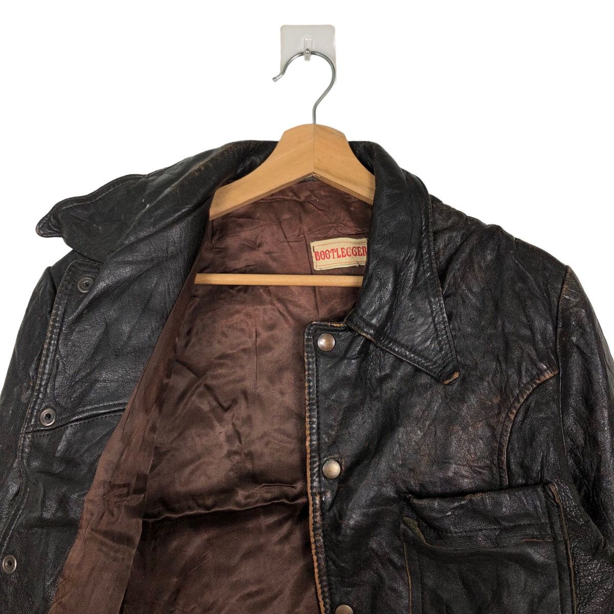 Genuine Leather 🔥90’s Vintage Genuine Leather Jacket Bootlegger Biker Wear Size US S / EU 44-46 / 1 - 10 Thumbnail