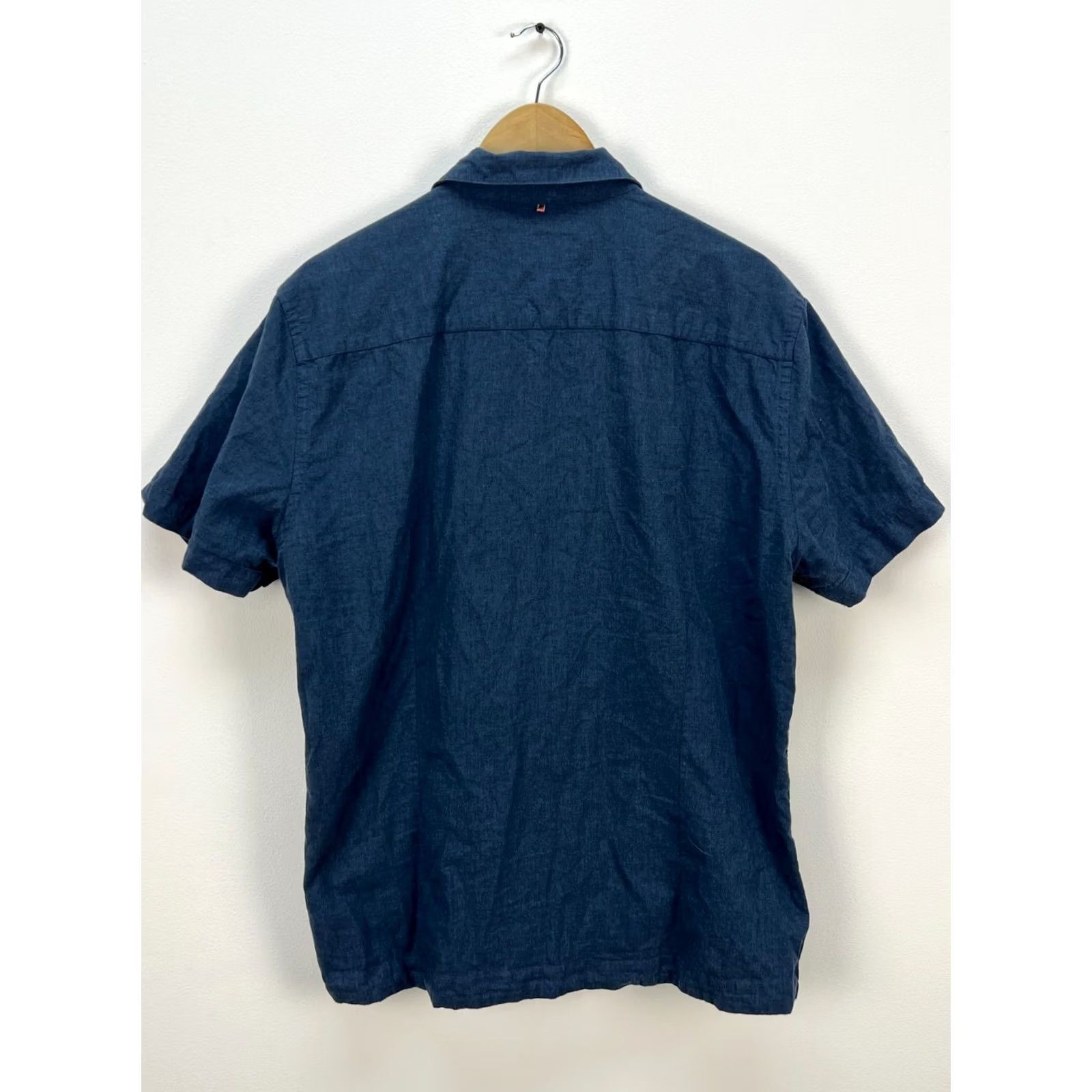 Pretty Green Pretty Green Shirt Button-Up Short Sleeve Logo Mens L/XL Blue Vintage Cotton Shirt Size US L / EU 52-54 / 3 - 7 Thumbnail