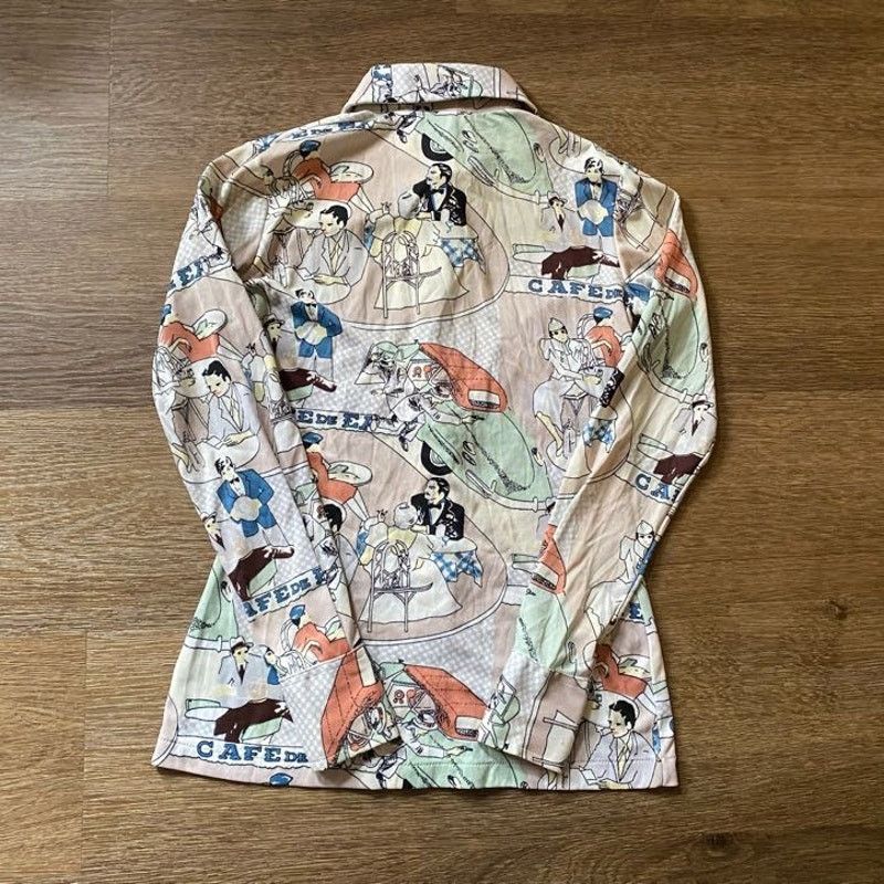 Vintage Rare! 70s Hukapoo Busy Disco Blouse Size S / US 4 / IT 40 - 7 Thumbnail