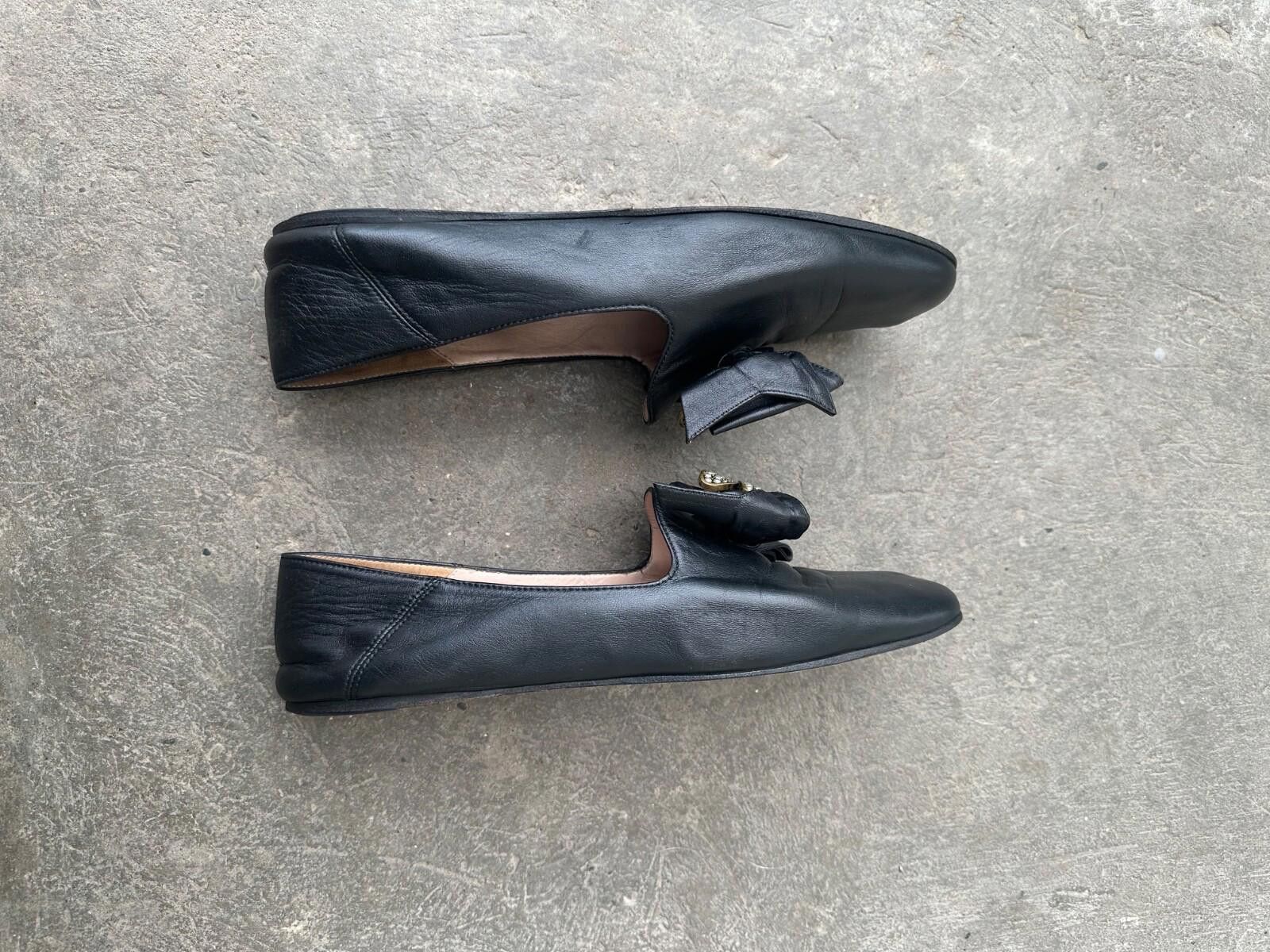 Gucci Gucci Black Queen Margaret Nappa Calfskin Leather Loafers 39 Size US 7.5 / IT 37.5 - 8 Thumbnail