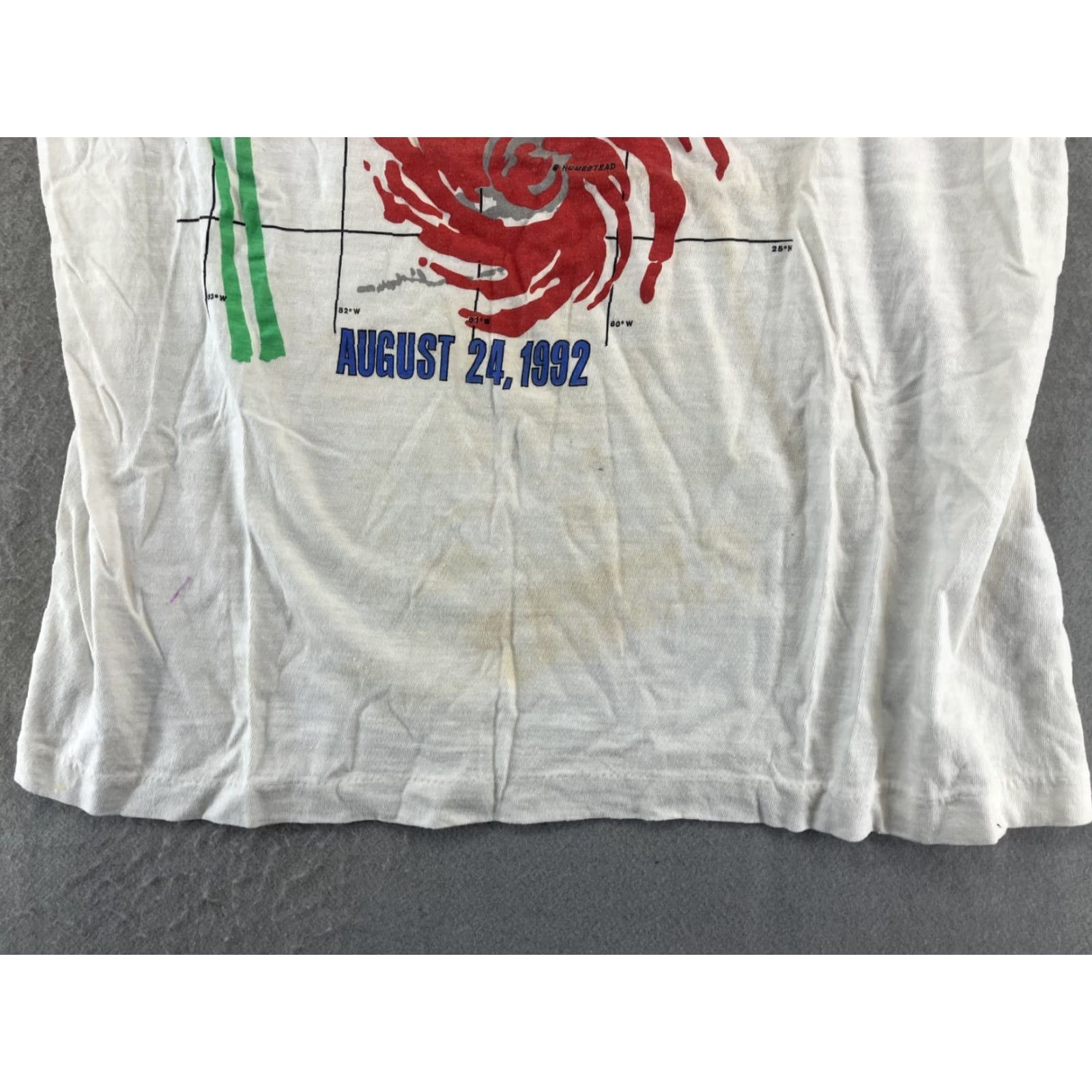 Vintage I Survived Hurricane Andrew White Graphic TShirt Caribbean Dream Adults XL Size US XL / EU 56 / 4 - 7 Thumbnail