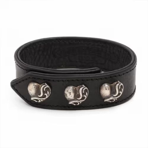Chrome Hearts 3 Button 2 Snap Leather Bracelet