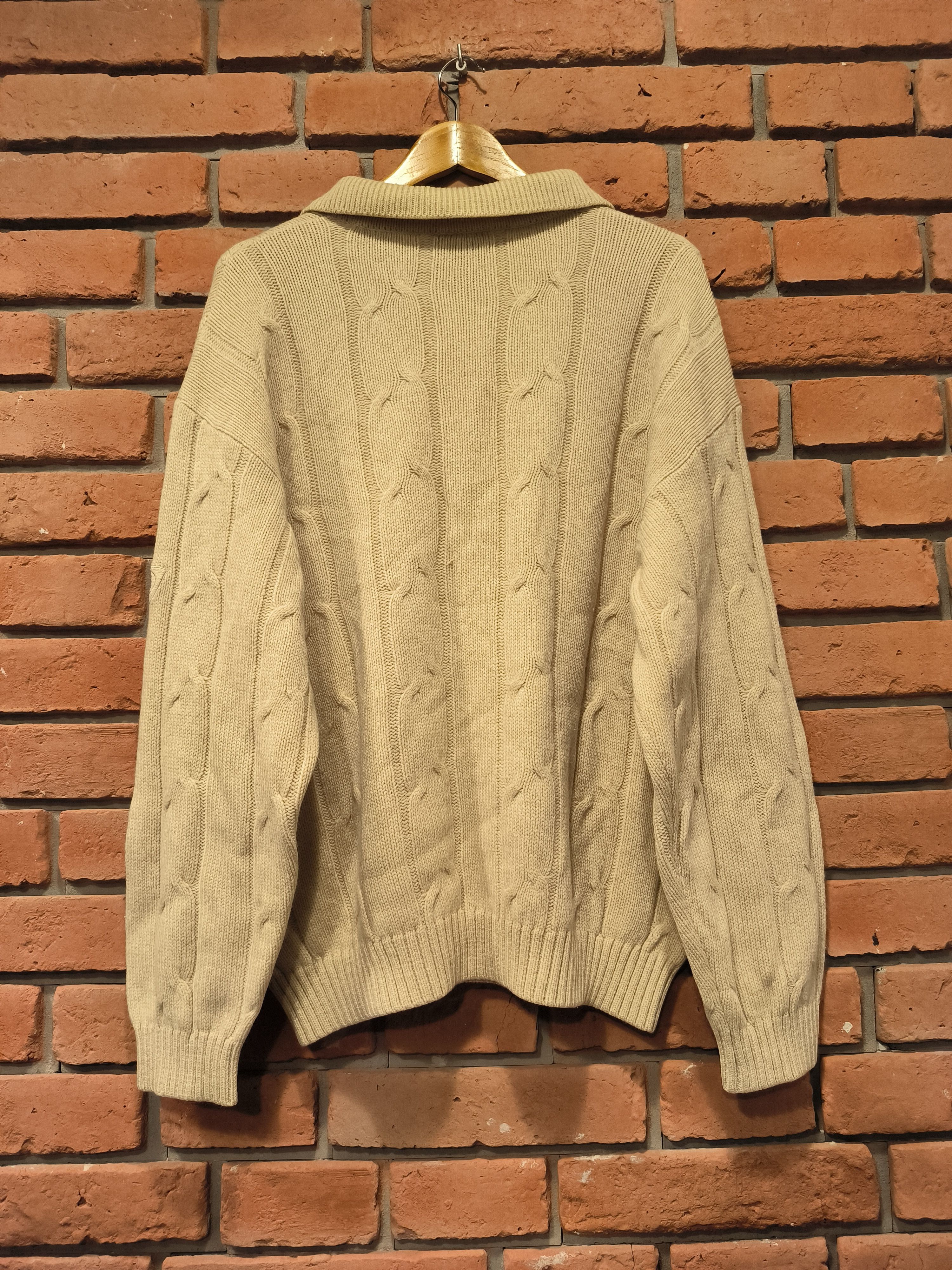 Bogner Bogner Half-zip Knitwear Virgin Wool Logo Beige Sweater Size US L / EU 52-54 / 3 - 3 Thumbnail