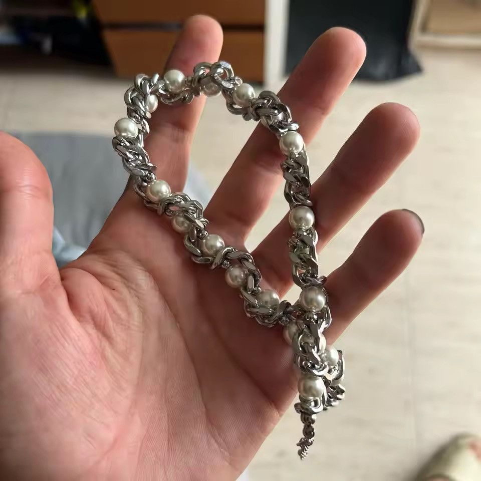 Japanese Brand Steel Thick Chain Pearls Necklace Size ONE SIZE - 4 Thumbnail