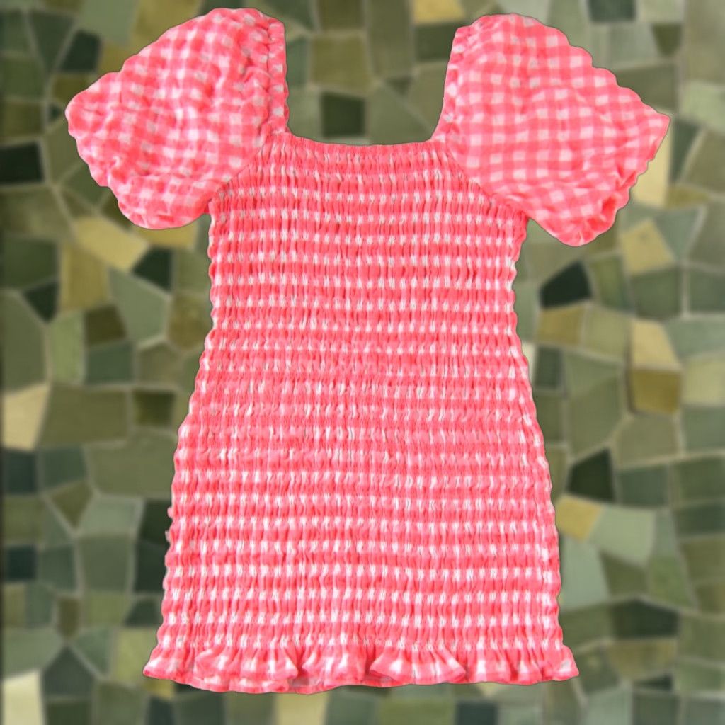 Vintage VINTAGE FREE THE ROSES Pink White Plaid Smock Puff Sleeve Mini Dress Sz L Y2K Minimalist Size L / US 10 / IT 46 - 1 Thumbnail