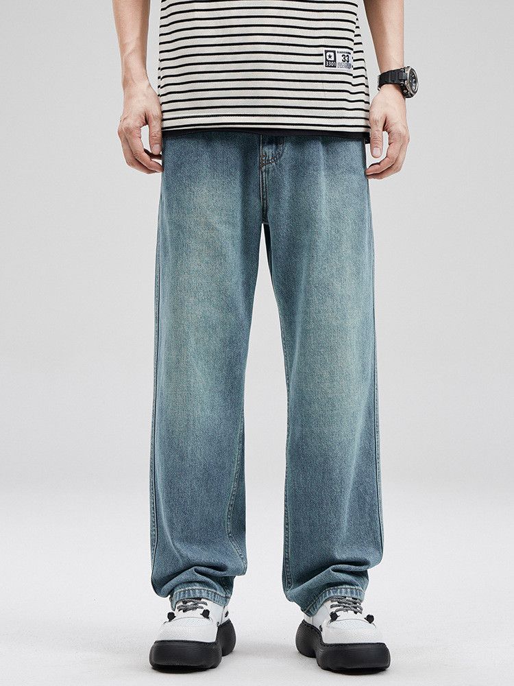 Japanese Brand Men's Retro Loose Straight Leg Washed Y2K Jeans Size US 32 / EU 48 - 1 Thumbnail