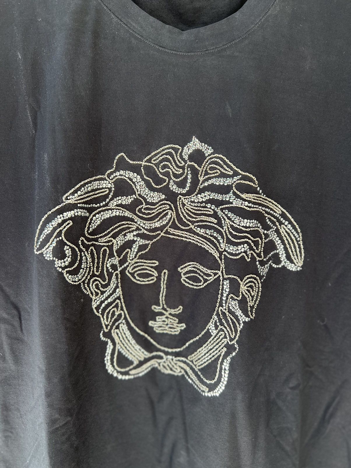 Versace Versace Beaded Black T-Shirt Size US M / EU 48-50 / 2 - 3 Thumbnail