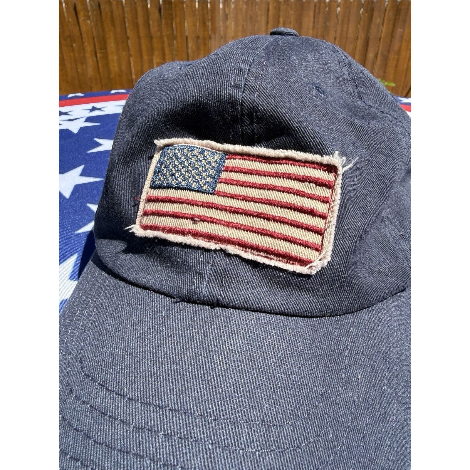 Other USA Flag Baseball Cap Adjustable Embroidered, Distressed Size ONE SIZE - 3 Thumbnail