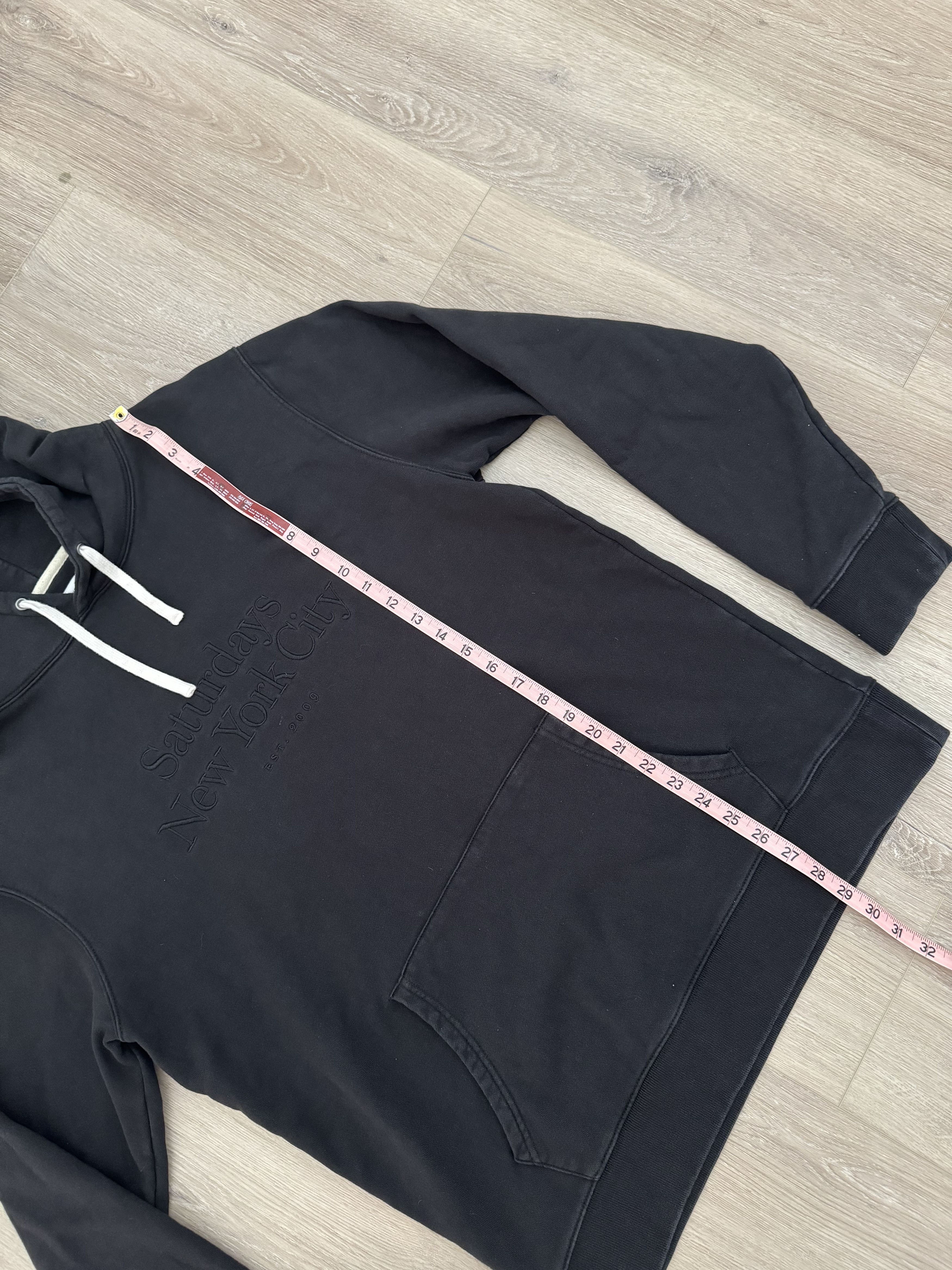 Saturdays NYC EMBROIDERED SPELLOUT BLACKOUT HOODIE / SATURDAYS NYC Size US XL / EU 56 / 4 - 6 Thumbnail