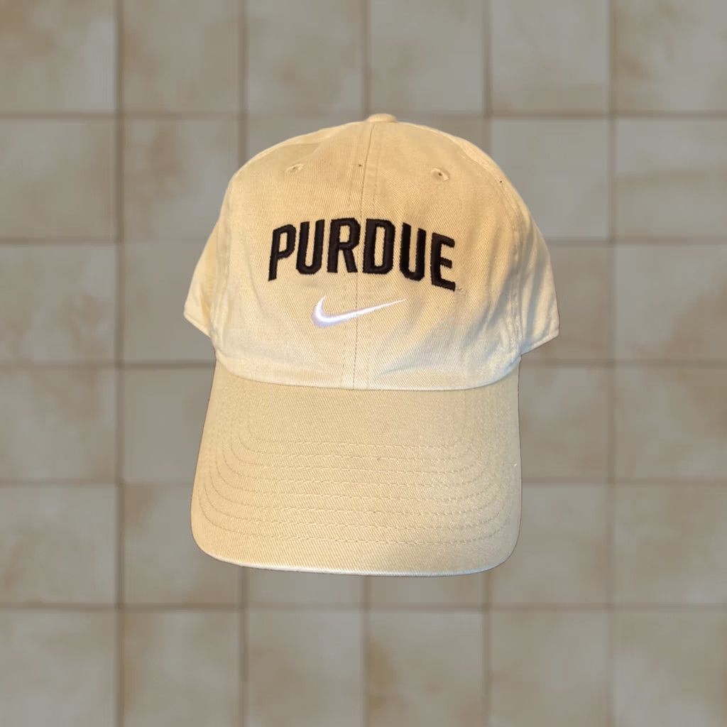 Nike Nike Hat Cap Strap Back Gold Purdue Dad Adjustable Embroidered NCAA Swoosh Mens Size ONE SIZE - 1 Thumbnail