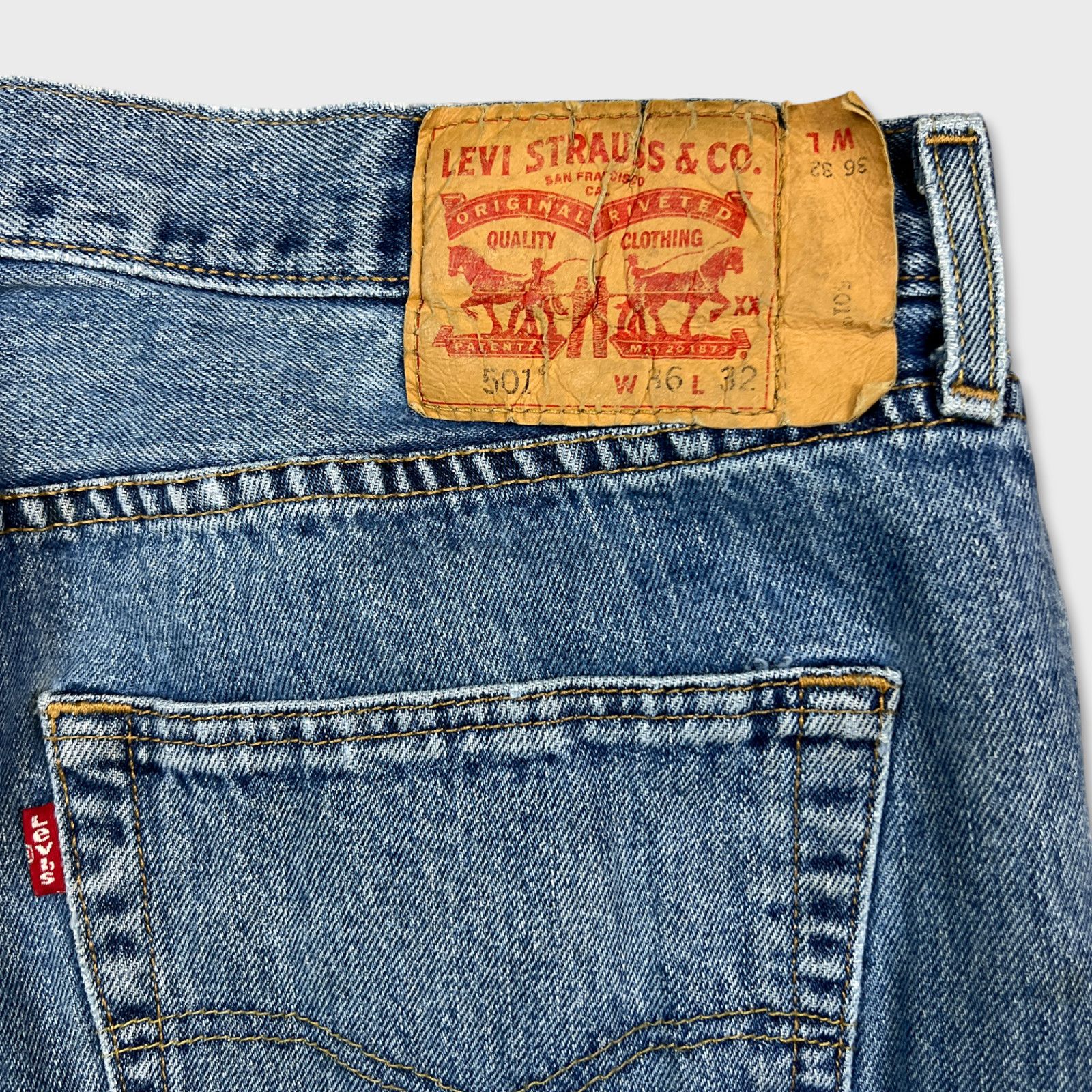 Levi's × Vintage Levi's 501 Jeans 36x32 Original Fit Straight Denim Pants Size US 36 / EU 52 - 9 Thumbnail