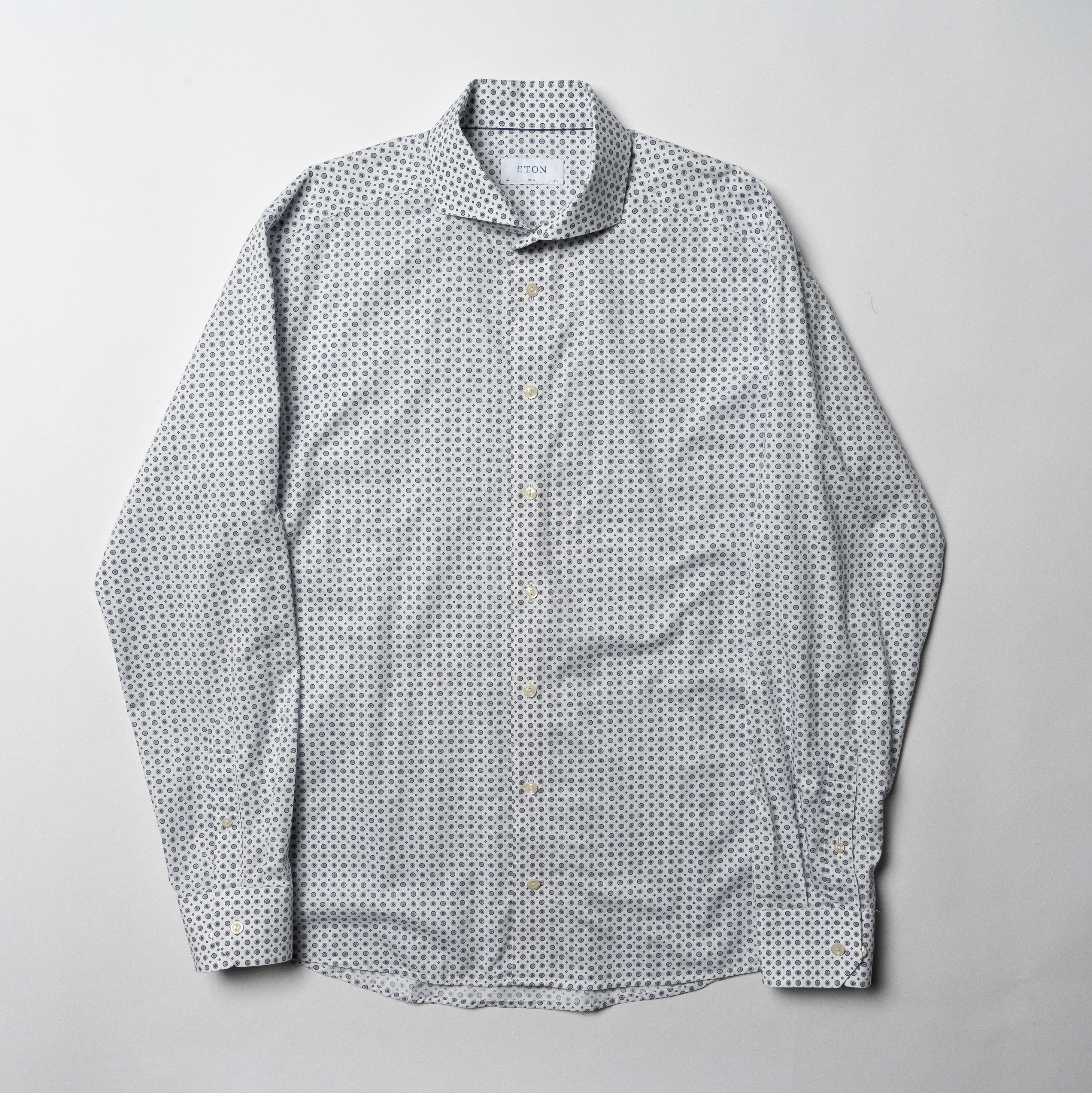 Eton 🔵 ETON Print Signature Twill Cotton Button Up Shirt Size US L / EU 52-54 / 3 - 2 Thumbnail