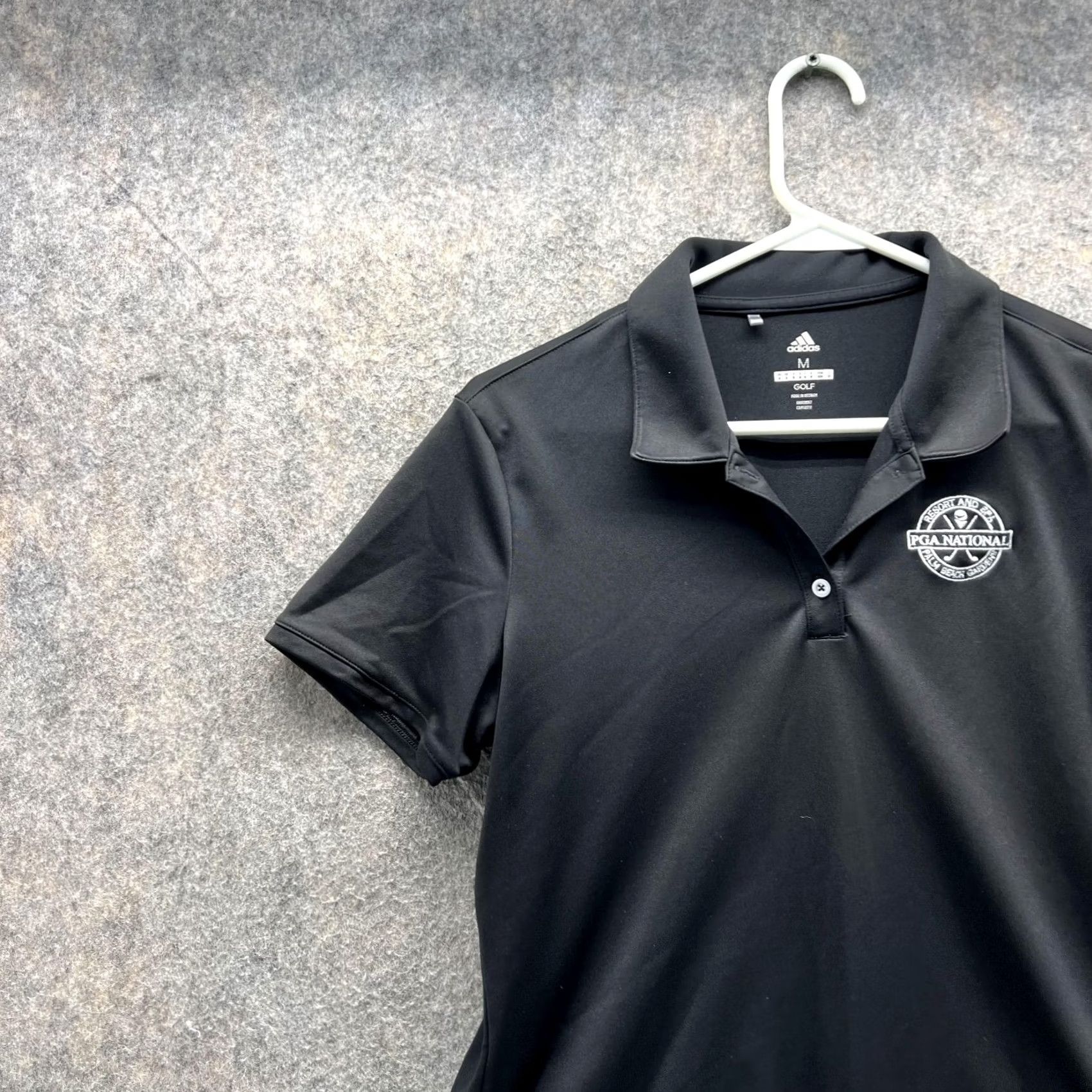 Adidas Adidas Polo Shirt Women Medium Black Solid Short Sleeve Button Collar Polo Shirt Polo Womens M Black Adidas Size M / US 6-8 / IT 42-44 - 3 Thumbnail
