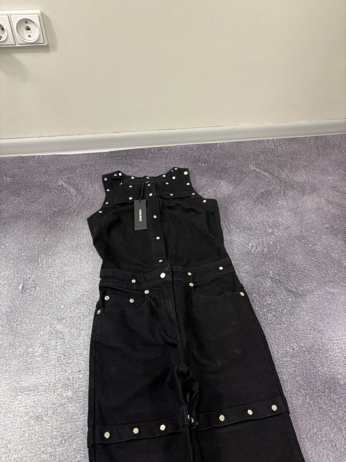 Diesel Diesel De-Berry Tuta NWT Women’s Black Studded Jumpsuit Size 24" / US 00 / IT 34 - 4 Thumbnail