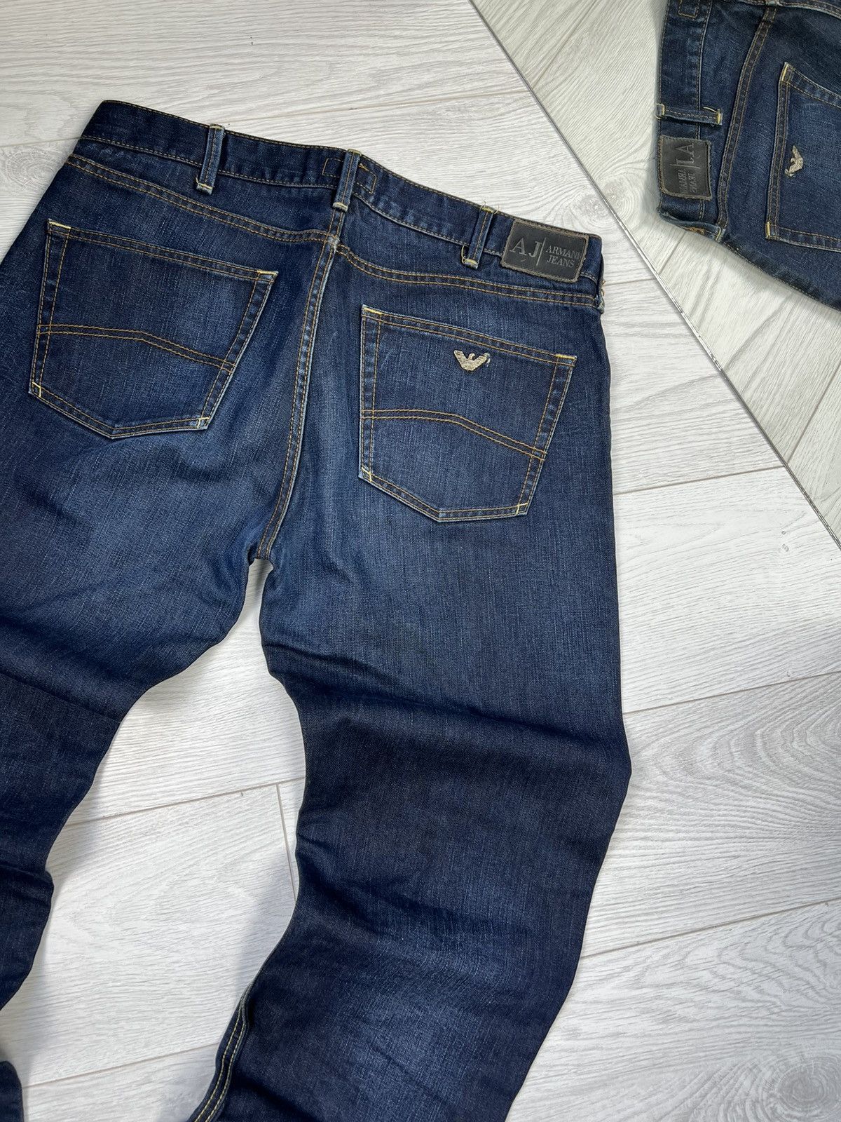 Armani × Vintage Vintage Y2K Armani Jeans Washed denim pants Size US 34 / EU 50 - 2 Thumbnail