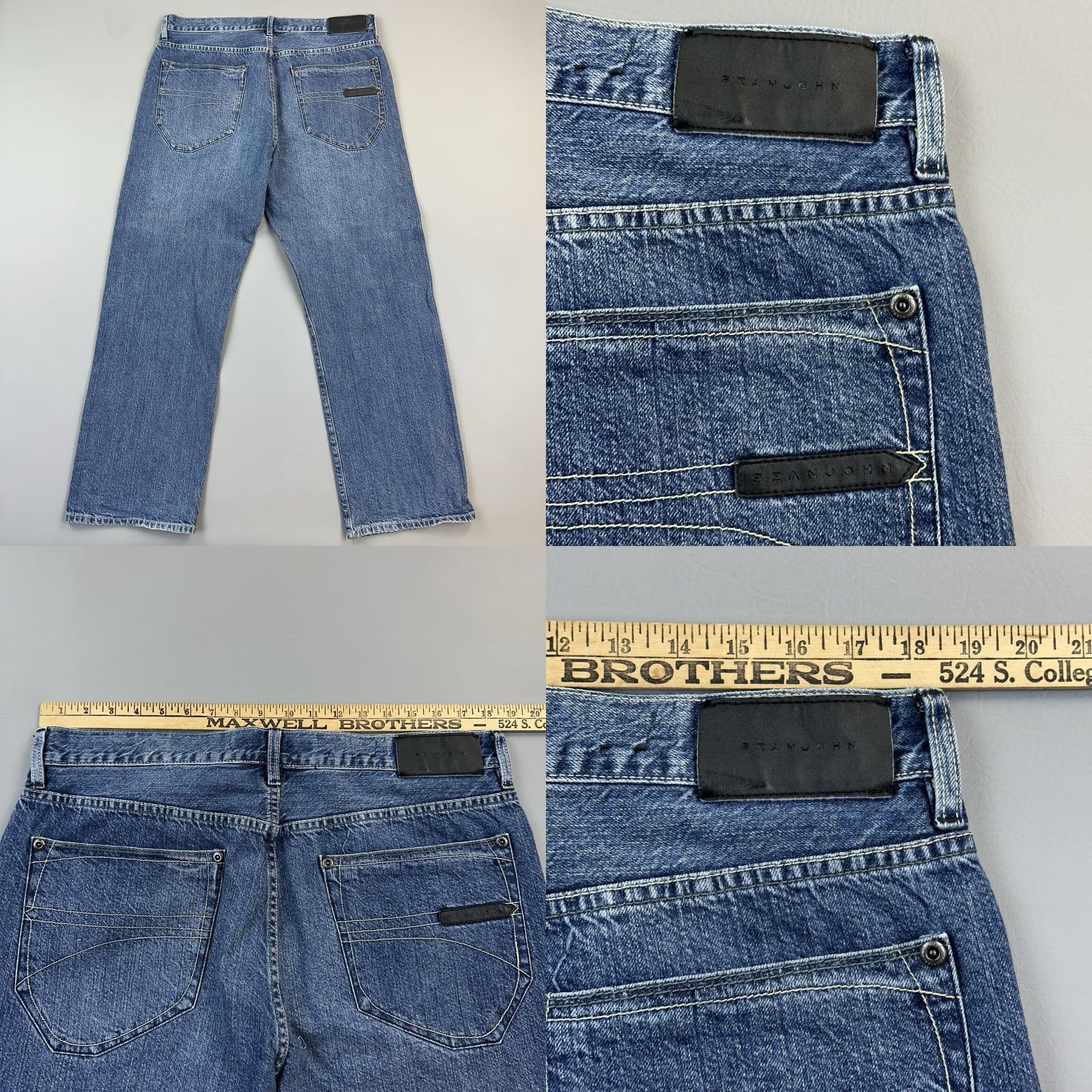 Sean John VINTAGE Sean John Jeans Mens 36x30 Blue Denim Hamilton Relaxed Baggy Hip Hop Y2K Size US 36 / EU 52 - 8 Thumbnail