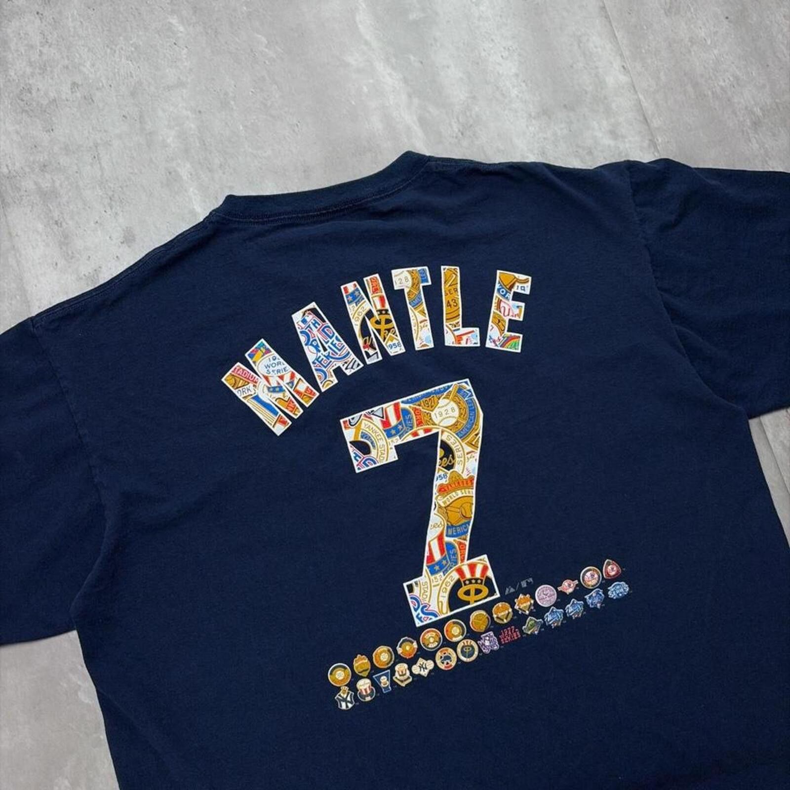 Other Y2K Majestic MLB New York Yankees Mantle 7 Baseball T-Shirt Size US XL / EU 56 / 4 - 6 Thumbnail