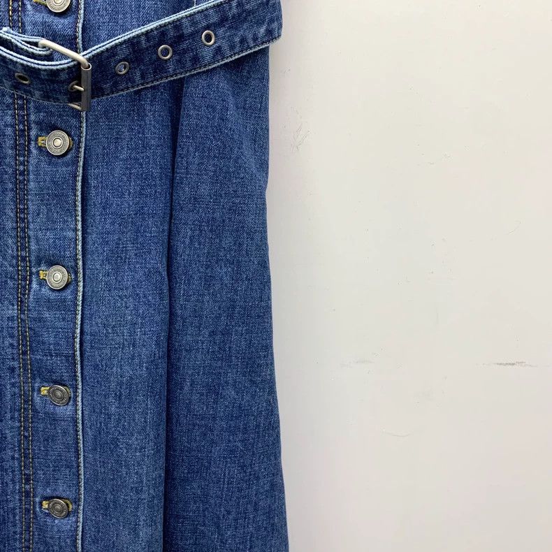 Dior Dior Dark blue single-breasted cotton strap denim dress Size XS / US 0-2 / IT 36-38 - 4 Thumbnail