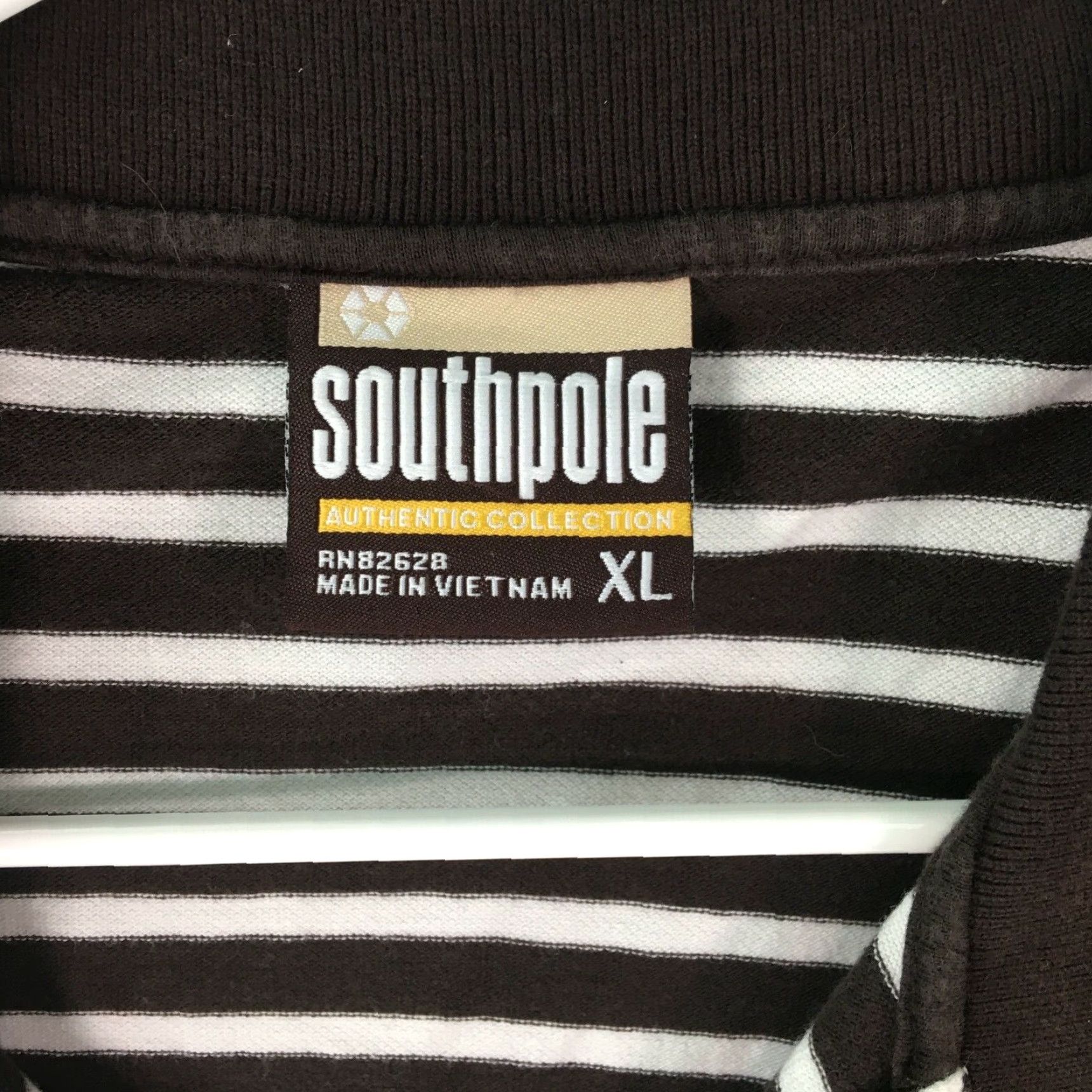 Southpole South Pole Authentic Collection Mens Striped Polo Shirt XL Black White Casual 90s Size US XL / EU 56 / 4 - 5 Thumbnail