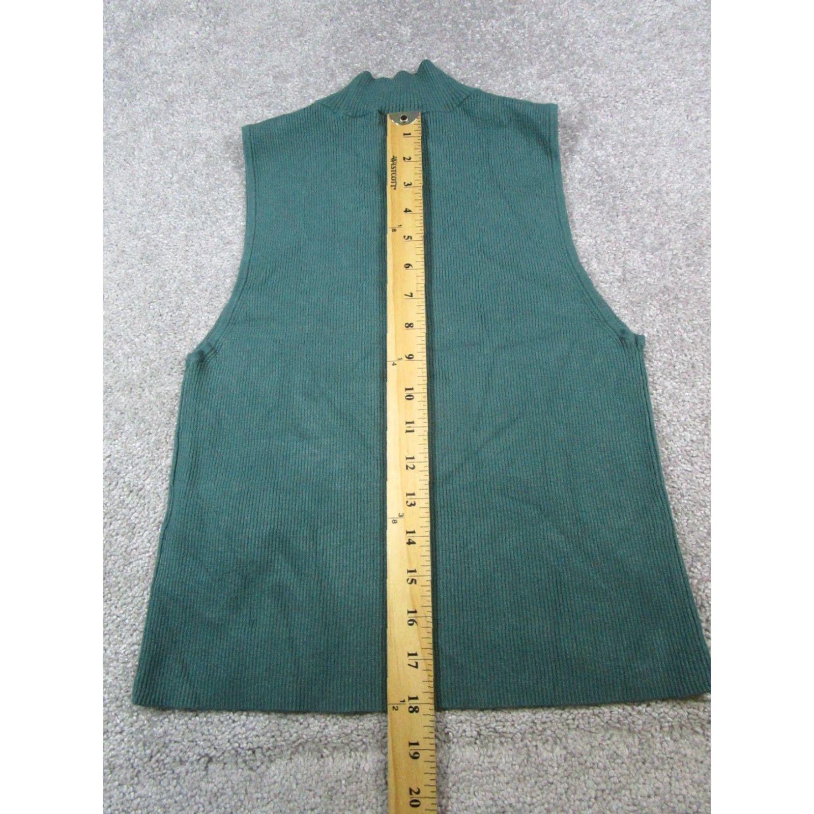Madewell VINTAGE Madewell Tank Top Womens Large Green Knit Mock Neck Sleeveless Size L / US 10 / IT 46 - 7 Thumbnail