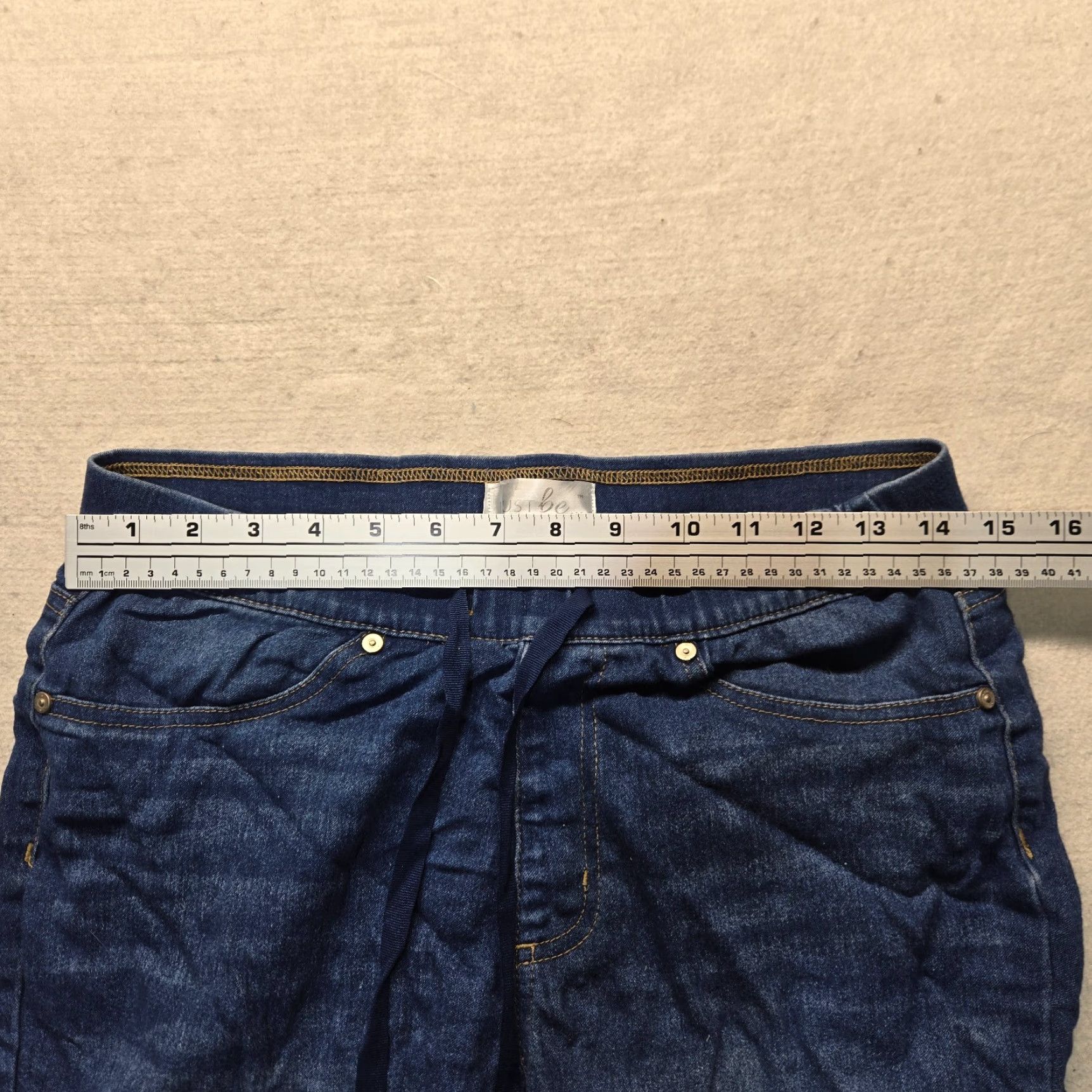 Vintage Just Be Solid Blue Jean Shorts Dark Wash Stretch Adult Women's Size S Small Denim Shorts 5-Pocket Classic Stretch Womens Size 28" / US 6 / IT 42 - 3 Thumbnail