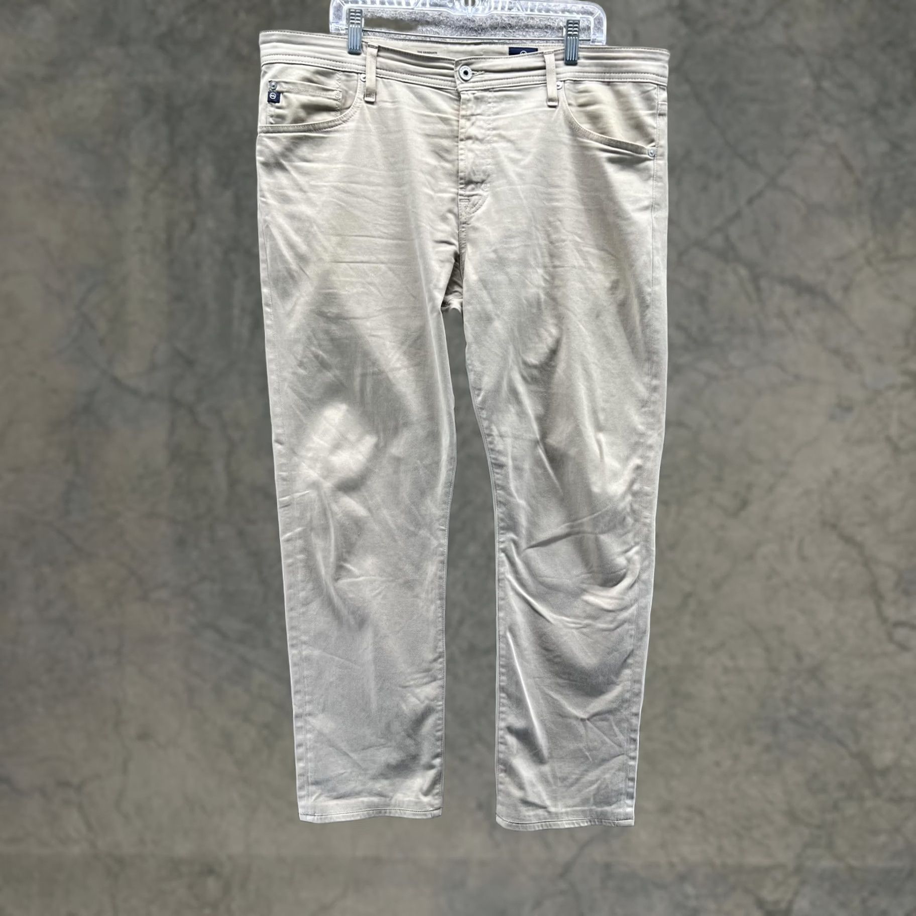 Vintage Adriano Goldschmied Pants Mens 38x32 Beige Chino Stretch Graduate Tailored Leg Size US 38 / EU 54 - 1 Thumbnail