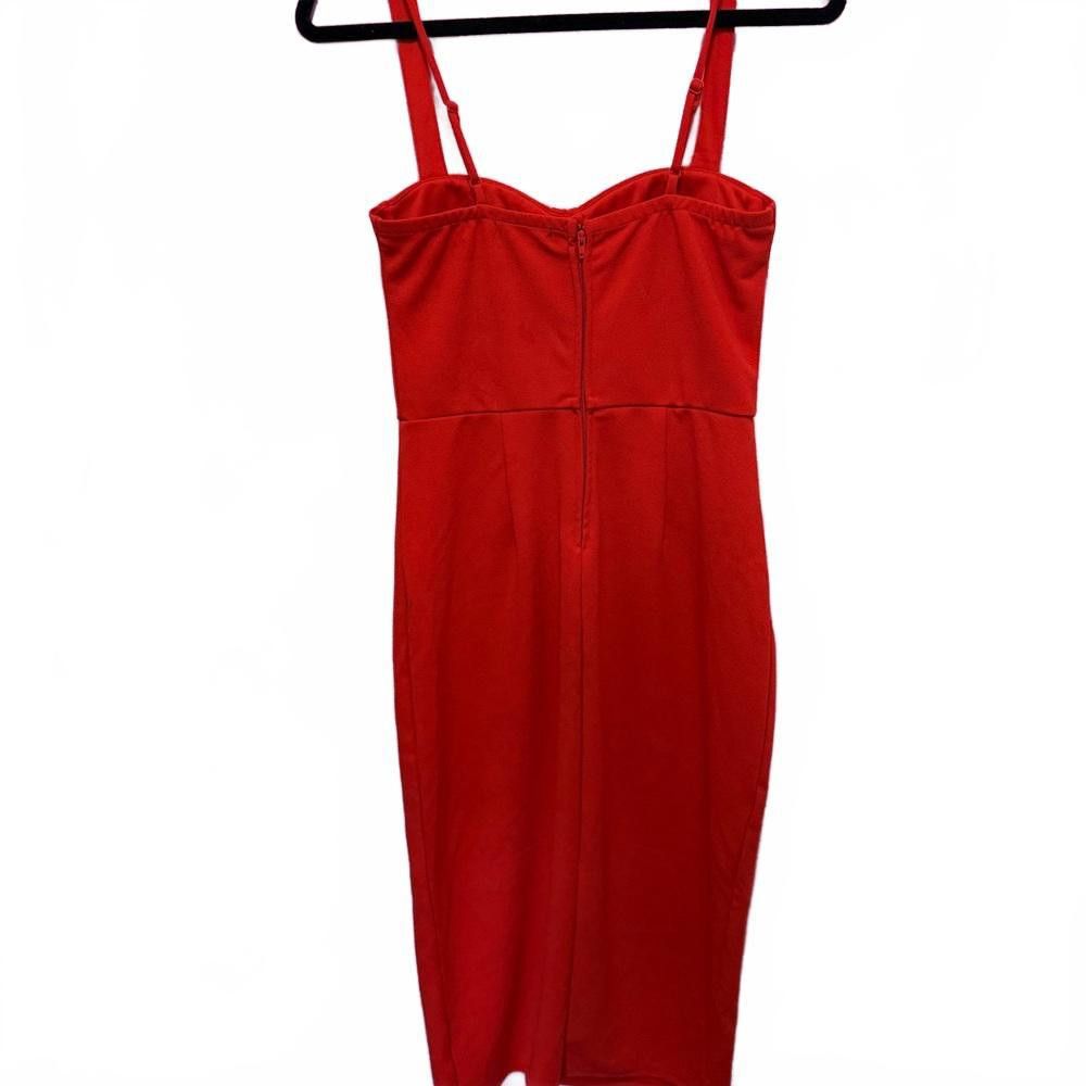 Designer Stylish Red Bodycon Dress with Sweetheart Neckline Size S / US 4 / IT 40 - 3 Thumbnail