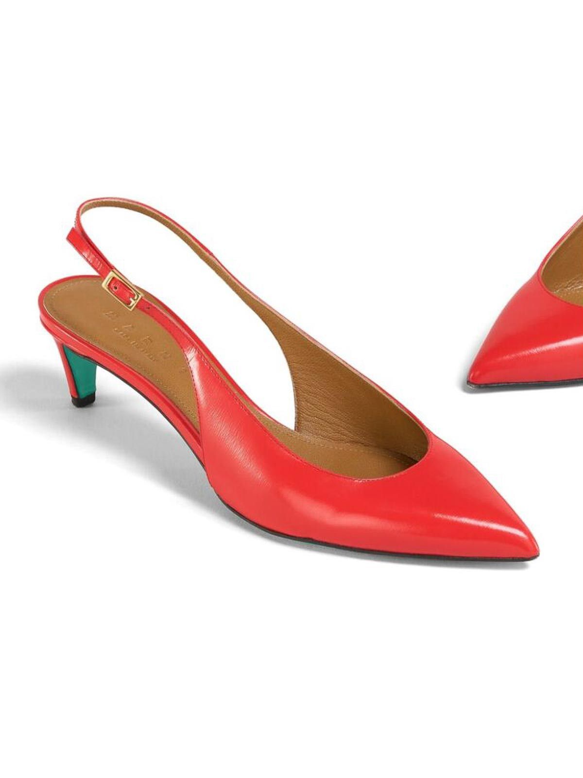 Marni o1w1db10824 Sling Back Pumps in Red Size US 6 / IT 36 - 4 Thumbnail