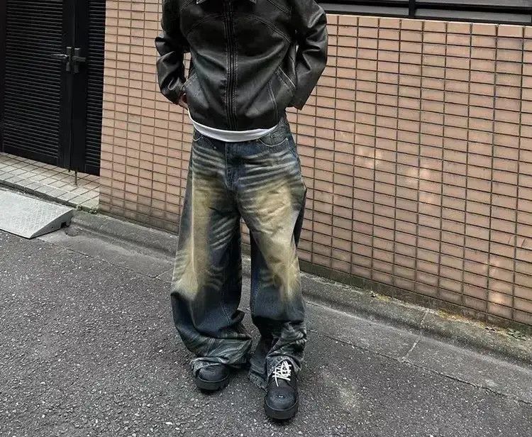 Japanese Brand Retro washed distressed whiskering baggy jeans Size US 32 / EU 48 - 4 Thumbnail