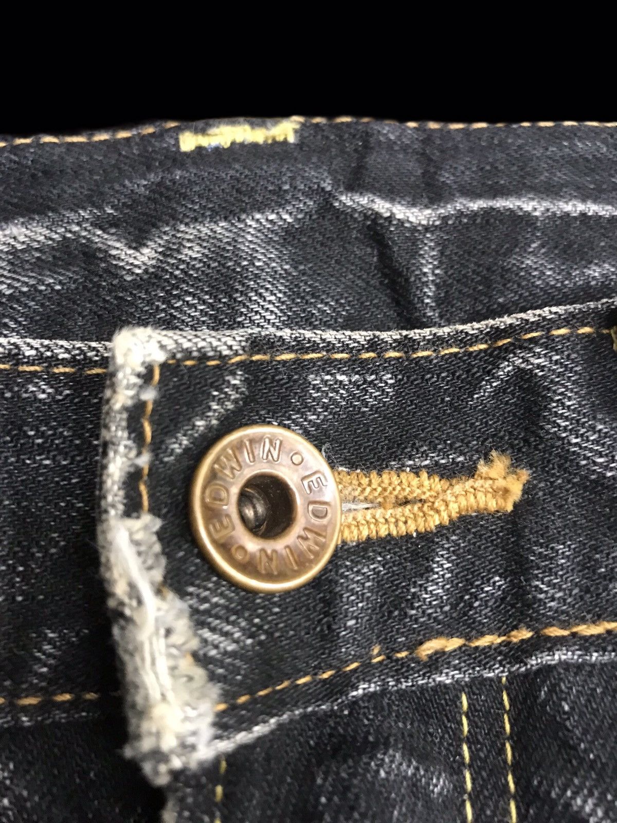Edwin 💥90s Style💥Vtg EDWIN RAW FADE BLCK WASH Selvedge Denim F52 Size US 29 - 10 Thumbnail