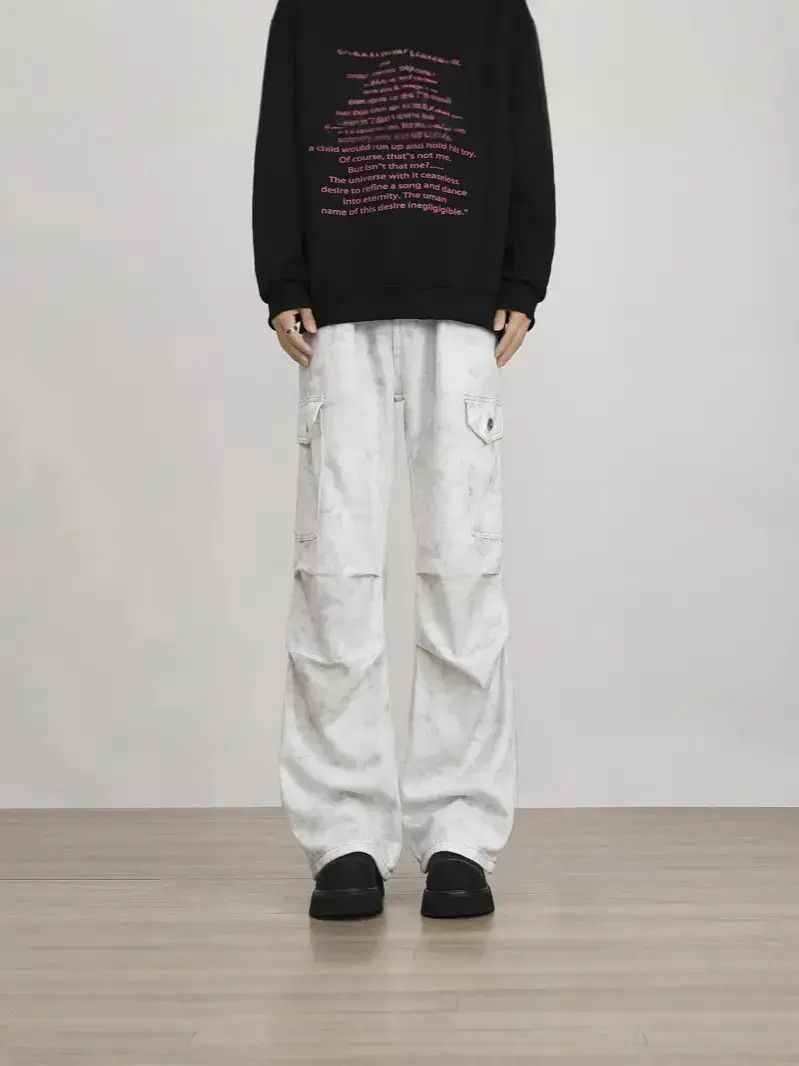 Japanese Brand Retro loose dirty white straight leg jeans Size US 32 / EU 48 - 1 Thumbnail